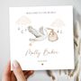 Neutral New Baby Card, Stork New Baby Card, thumbnail 1 of 2