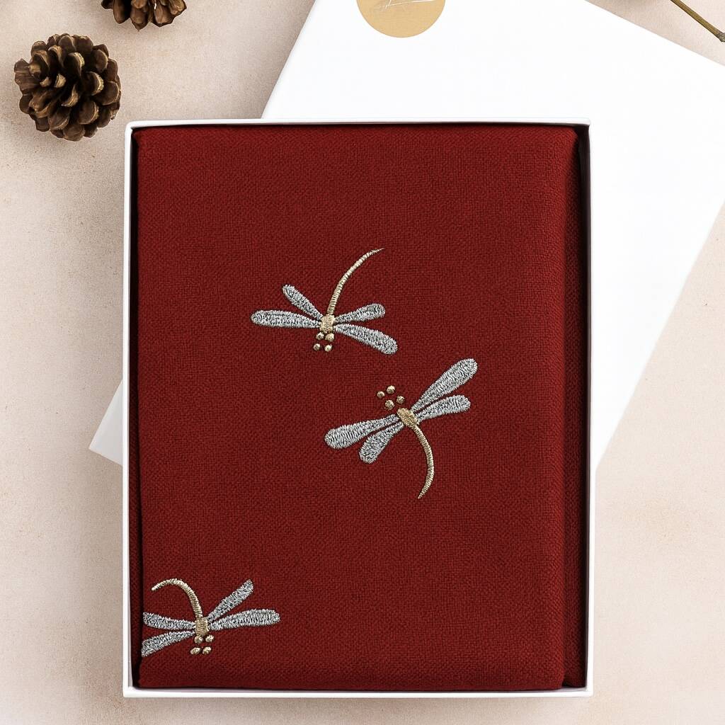 Dragonfly Embroidered Scarf, 1 of 6