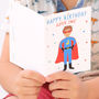 Superhero Personalised Child Birthday Card, thumbnail 5 of 6