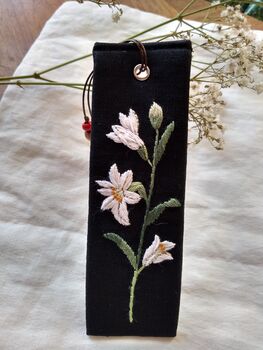 Hand Embroidered Lily Bookmark, 2 of 7