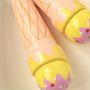 Personalised Ice Cream Shaped Wooden Skipping Rope, thumbnail 3 of 5