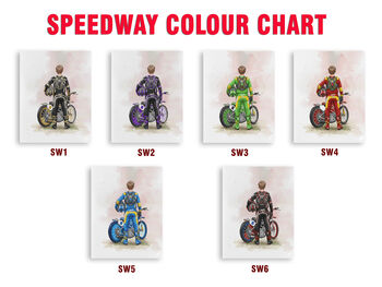 Personalised Speedway Rider Print, 6 of 7