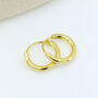 Mini Yellow Gold Plated Sterling Silver Huggie Hoop Sleeper Earrings, thumbnail 1 of 8