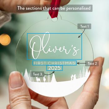 Baby's First Christmas Ornament Clear Acrylic 2025, 7 of 7