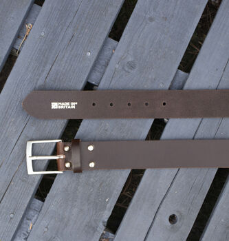 Men's Brown Leather Mens Belt Premium Handmade, 3 of 5