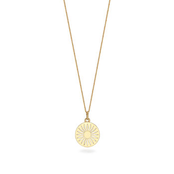 Daisy Token Charm Necklace Gold Vermeil, 2 of 6