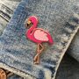 Pink Flamingo Enamel Pin, thumbnail 1 of 5