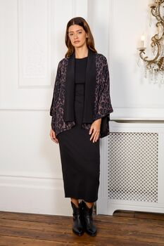 Leopard Print And Black Reversible Kimono, 5 of 10