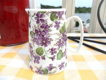 Cream Jug In Ditsy Violet Design, 8 of 8
