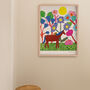 Horse In The Flowers Art Print Painted Collage Poster, thumbnail 1 of 2
