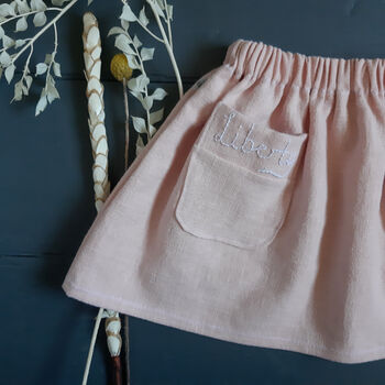 Handmade Personalised Linen Baby And Toddler Skirt, 7 of 8