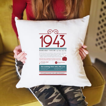 Personalised 80th Birthday Gift Cushion, 2 of 8