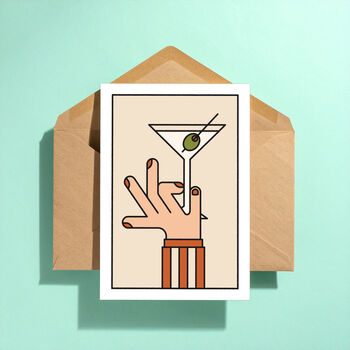 Martini Cocktail Greeting Card, 3 of 3