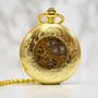 Gold Engraved Pocket Watch With Antique Style Back, thumbnail 3 of 5