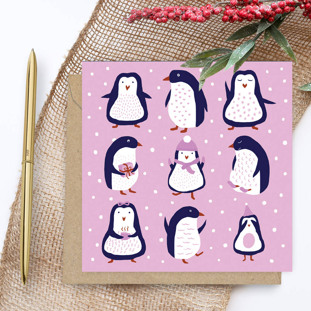 penguin-christmas-card-by-bea-baranowska-illustration