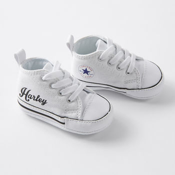 Baby Converse Sneakers Personalised New Baby Gift, 6 of 8