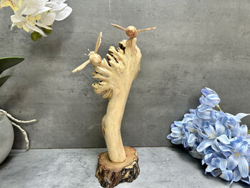 Handmade Carved Bumblebee Sculpture Ornament, 4 of 10