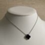 Black Double Sided Clover Silver Necklace, thumbnail 4 of 4