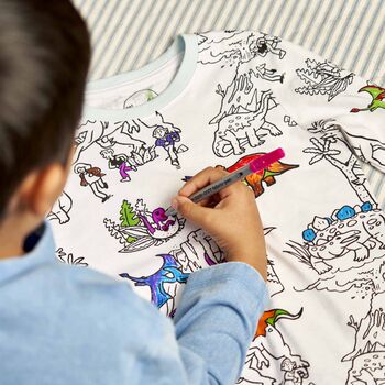 Dinosaur Colour In Pyjamas + 10 Pens Colouring Kit, 4 of 12