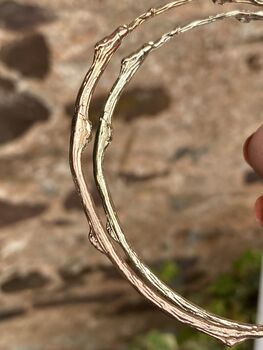 Solid Gold Stackable Rose Twig Bangle, 12 of 12