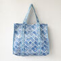Blue Shell Quilted Beach Bag Shopper, thumbnail 1 of 5