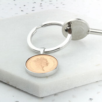 Personalised 30th Birthday One Pence Keyring, 7 of 12