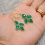 Green Onyx Silver Drop Earrings, thumbnail 8 of 8