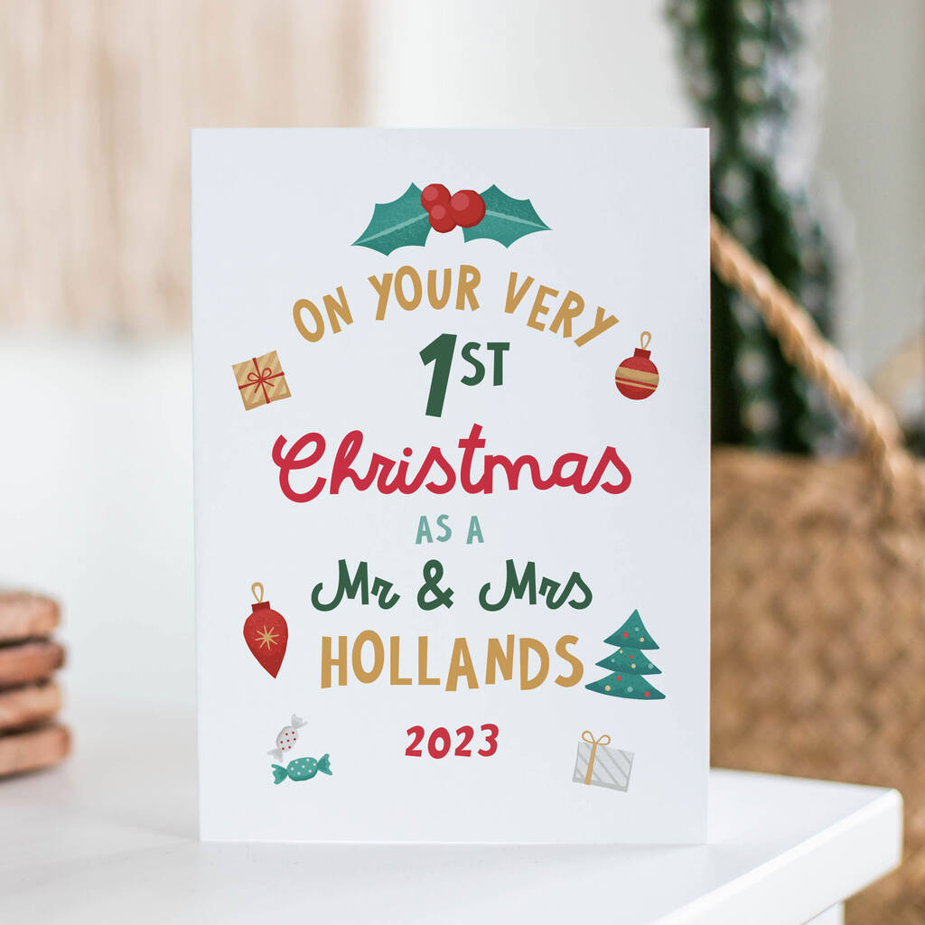 1st Christmas As Mrs And Mrs Card, 1 of 3