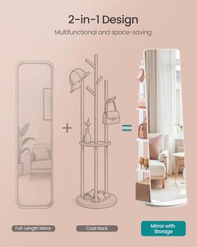 Full Length Mirror Standing Rotatable Body Mirror, 3 of 7