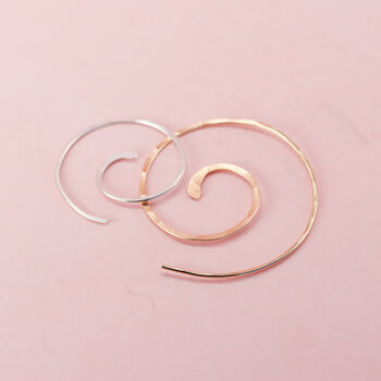Spiral Hoop Earrings In Rose Gold Fill, 5 of 5