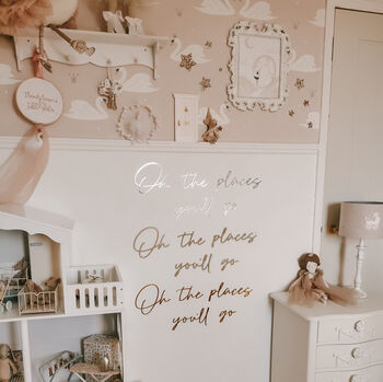 Wooden 'Oh the places you'll go' Wall Decal Quote, 4 of 6