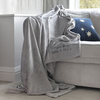 Personalised Soft Grey Blanket Throw, 3 of 4