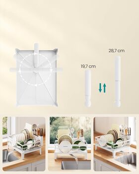 Dish Drying Rack Rotating Spout Dish Drainer, 7 of 8