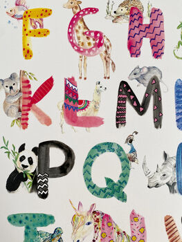 Patterned Alphabet Animal Poster, 6 of 6