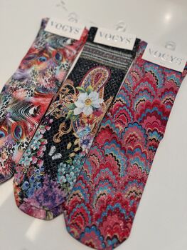 Pink Jungle Glitter Socks Set Of Three, 2 of 11