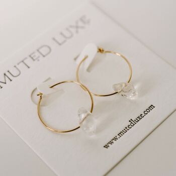 Thea Handmade Quartz Hoop Earrings, 4 of 4