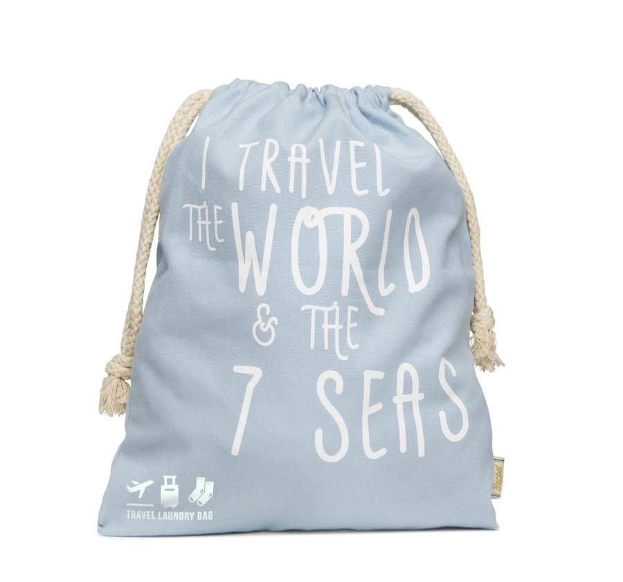 travel laundry bag in premium canvas &#39;i travel…&#39; by rocket | www.semadata.org