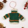 Set Of Two Fair Trade Knit Jumper Hanging Decorations, thumbnail 5 of 7