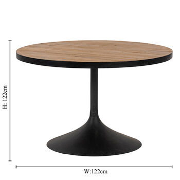 Manhattan Round Reclaimed Wood Dining Table, 2 of 6
