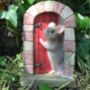 Mouse Opening Red Door Fairy Garden Decoration With Bag, thumbnail 3 of 4