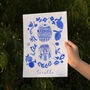 Scenes Of Seville, Spain Blue Tile Inspired Travel Print, thumbnail 8 of 12