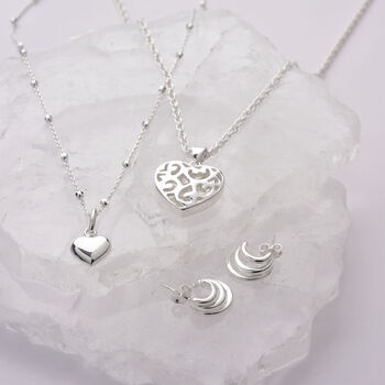 Heart Charm Necklace Sterling Silver, 5 of 7