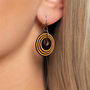 Halloween Black And Orange Stripey Circular Earrings, thumbnail 2 of 5