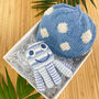 Baby Toy Gift Set Blue Octopus And Blue Spotty Hat, thumbnail 1 of 2