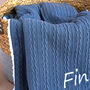 Personalised Knitted Grey Blue Baby Blanket, thumbnail 3 of 8