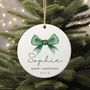 Custom Name Christmas Ornament Bauble Bow, thumbnail 2 of 4