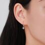 Sterling Silver Extra Tiny Starburst And Moon Dangle Drop Hook Earrings, thumbnail 3 of 12