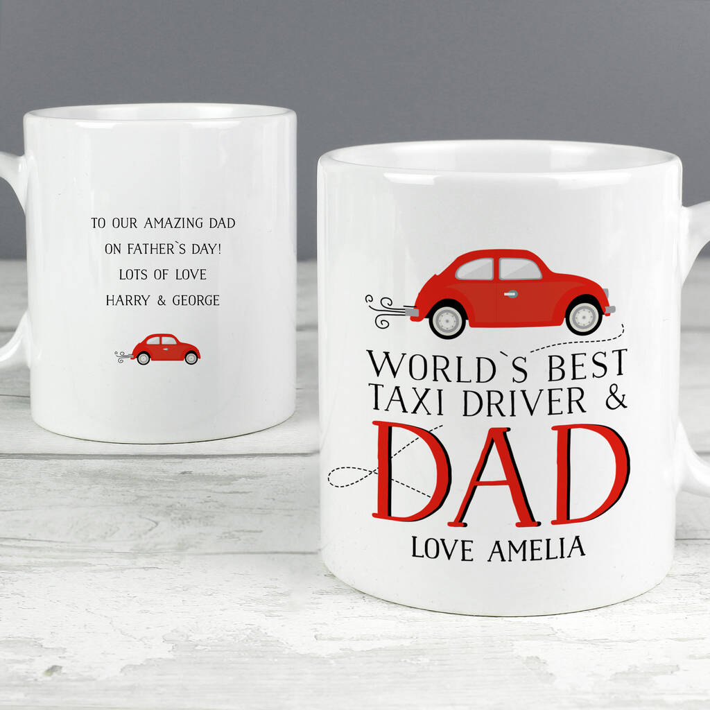 Personalised Worlds Best Taxi Driver Dad Ceramic Mug, 1 of 4