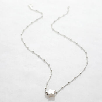 Sterling Silver Star Bead Necklace, 5 of 7