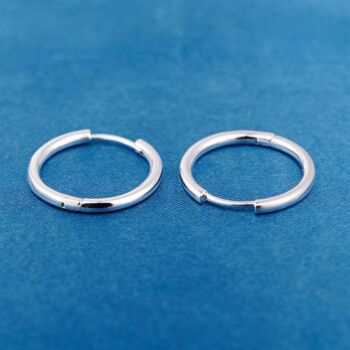Silver 12mm Minimalistic Hoop Earrings, 2 of 7